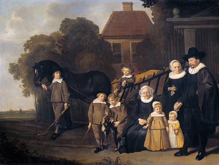 Jacob van Loo The Meebeeck Cruywagen family near the gate of their country home on the Uitweg near Amsterdam. oil painting picture